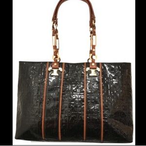 🎈Tory Burch Nico Lux T east/west patent leather tote